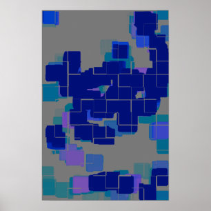 Geometrisk konst "Sjö" Poster