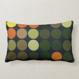 Geometrisk konstgult, orangen, grönt cirklar lumbarkudde