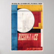 Geometrisk konsttryck Stockholmsutställning Poster