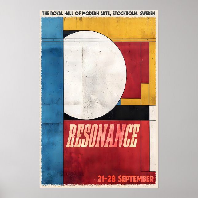 Geometrisk konsttryck Stockholmsutställning Poster (Framsidan)