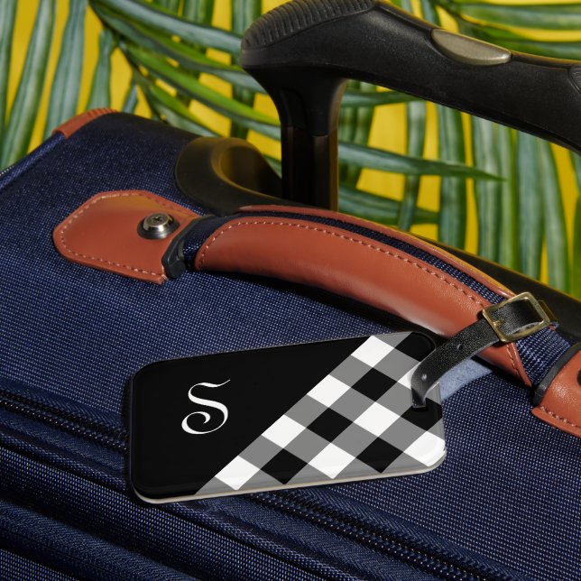 Geometrisk kontroll av svartvit buffalo-kontroll m bagagebricka (Framsida Insitu 3)