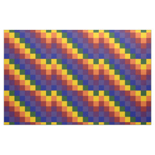 Geometrisk kontrollerad regnbåge Mönster Fabric Tyg