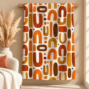 Geometrisk Koppar Burgunder Boho Regnbåge Filttäck Fleecefilt