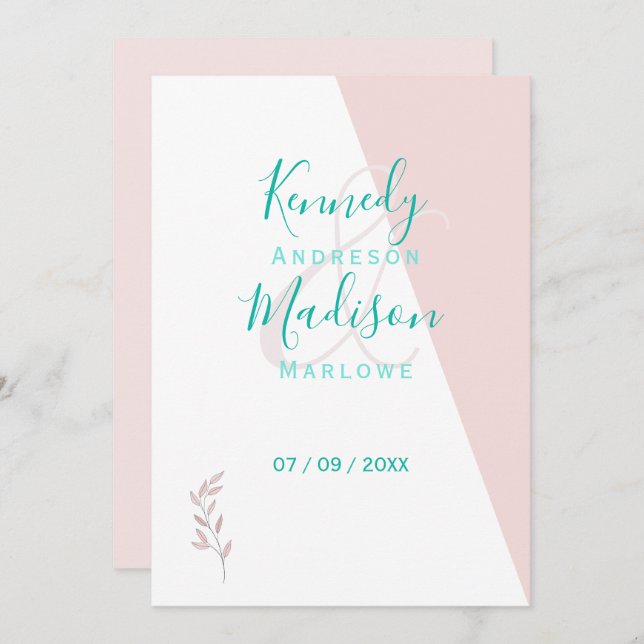 Geometrisk Korall Anmärkningsvärd Budget Inbjudningar (Fram/baksida)