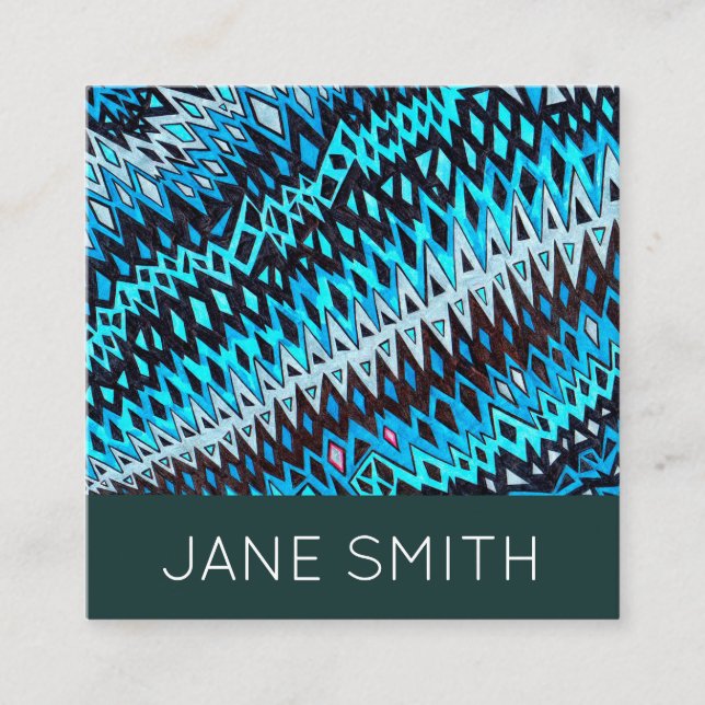 Geometrisk kreativ för modern snyggt fyrkantigt visitkort (Framsida)