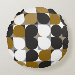 Geometrisk kreativitet: Sömlös Mönster-design Rund Kudde