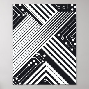 Geometrisk kretskort Abstract Design Poster