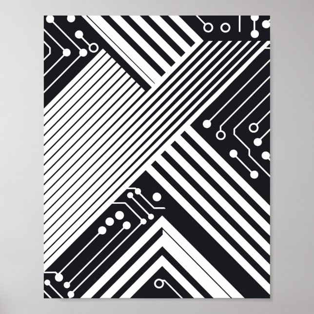 Geometrisk kretskort Abstract Design Poster (Framsidan)