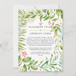 Geometrisk kristallgrönska virtuell bröllop meddelande