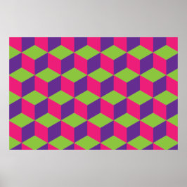 Geometrisk kub Mönster Poster