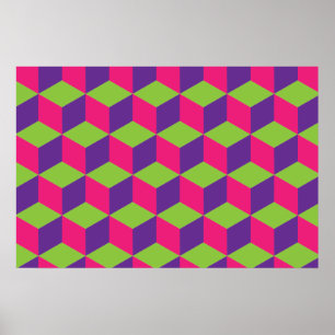 Geometrisk kub Mönster Poster