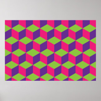 Geometrisk kub Mönster Poster
