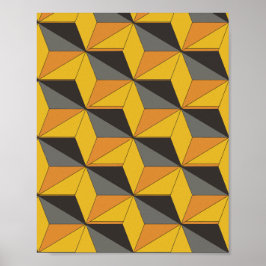 Geometrisk kubdesign poster