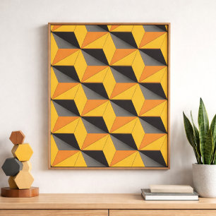 Geometrisk kubdesign poster