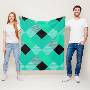 Geometrisk kvadratabstraktion 10 fleecefilt