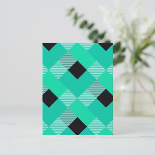 Geometrisk kvadratabstraktion 10 vykort (Stående Fram)