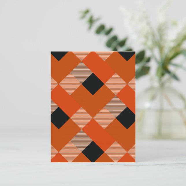 Geometrisk kvadratabstraktion 12 vykort (Stående Fram)