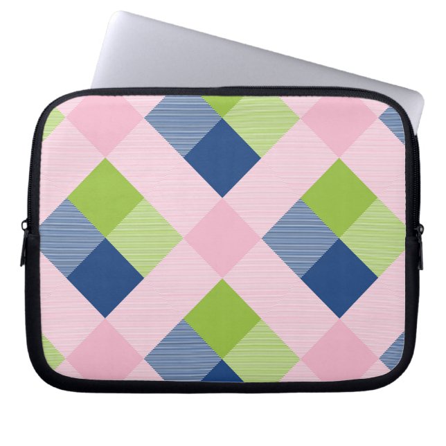 Geometrisk kvadratabstraktion 18 laptop fodral (Framsidan)