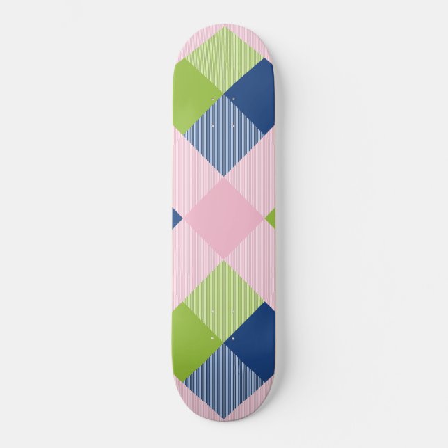 Geometrisk kvadratabstraktion 18 mini skateboard bräda 18,5 cm (Framsida)
