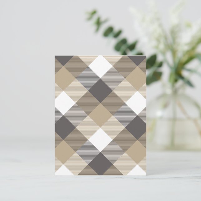 Geometrisk kvadratabstraktion 2 helg vykort (Stående Fram)