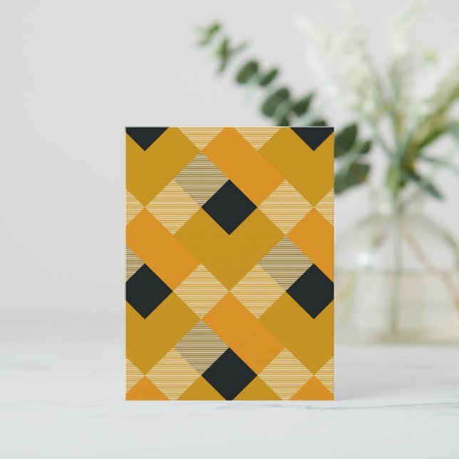 Geometrisk kvadratabstraktion 9 helg vykort (Stående Fram)