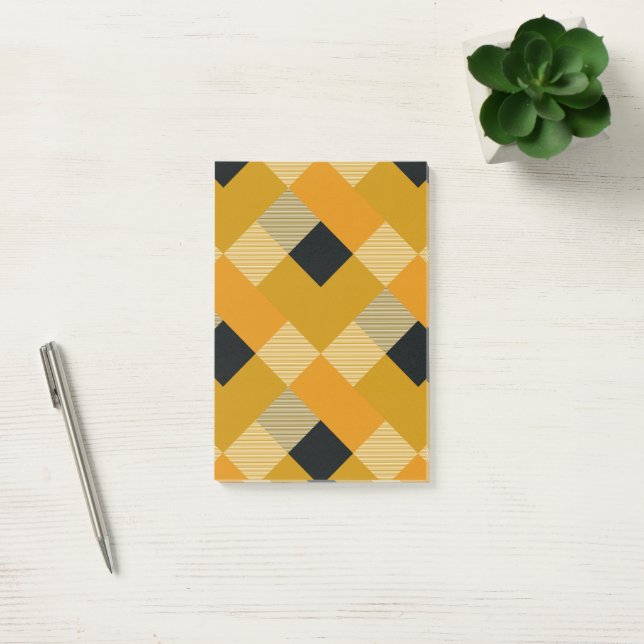 Geometrisk kvadratabstraktion 9 post-it block (Kontor)