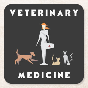 Geometrisk kvinna för veterinär- medicin underlägg papper kvadrat