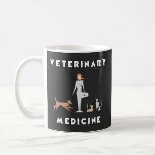 Geometrisk kvinna i veterinärmedicinska läkemedel kaffemugg