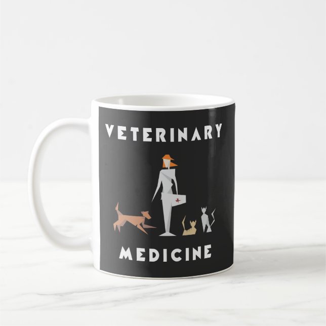 Geometrisk kvinna i veterinärmedicinska läkemedel kaffemugg (Vänster)