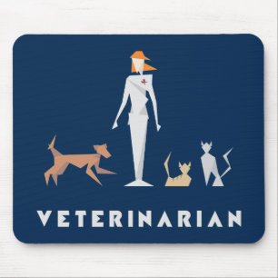 Geometrisk kvinnlig veterinär musmatta