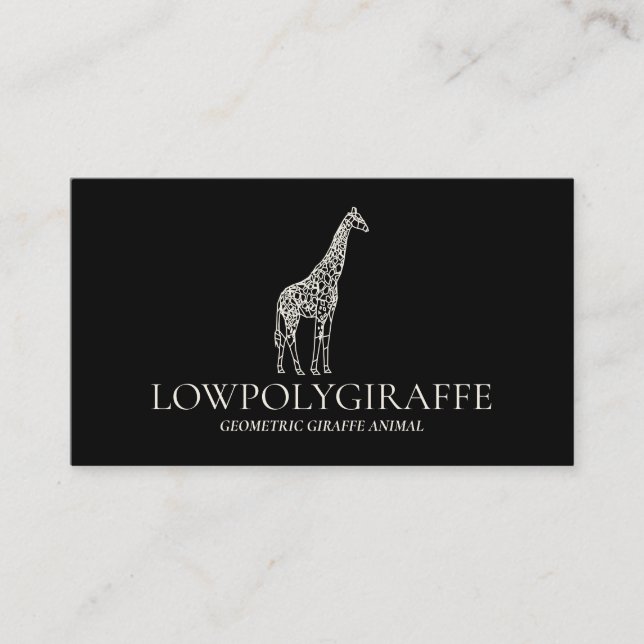 Geometrisk lågpoly-illustration av giraff visitkort (Framsida)