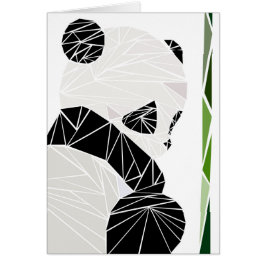 Geometrisk ledsen panda hälsningskort