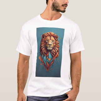 Geometrisk Lejon 3D Illusion T-Shirt-design" T Shirt