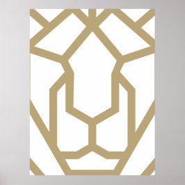 Geometrisk lejon abstrakt djurkonst, modern Poster