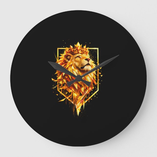 Geometrisk Lejon Kroneld Stor Klocka (Framsida)