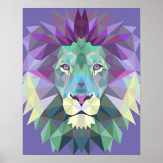 Geometrisk Lejon Poster
