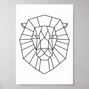 Geometrisk lejon poster