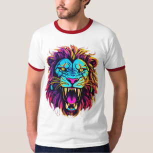 Geometrisk Lejon T-Shirt - Fet och brant design