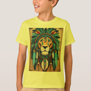 Geometrisk Lejon teve för retro-Futuristiska. T Shirt