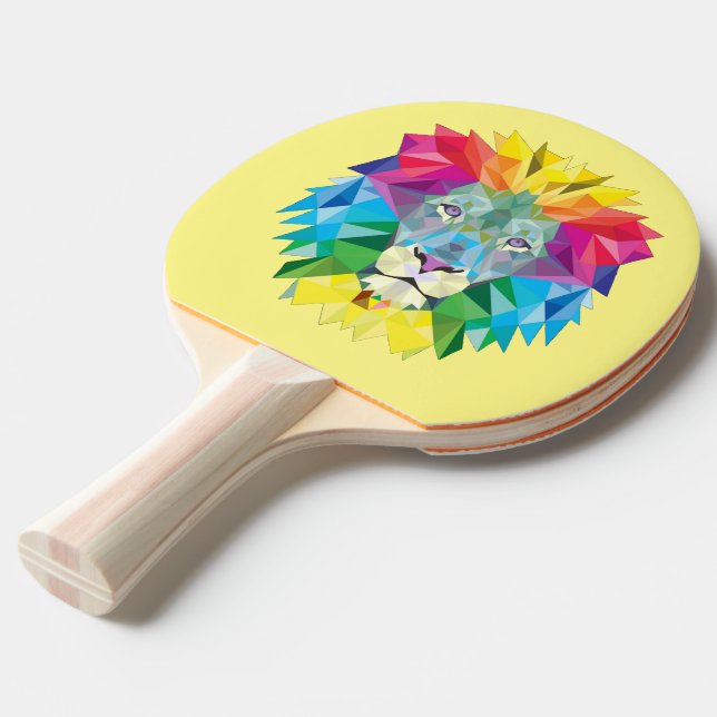 Geometrisk Lejonhuvud Pingisracket (Ryggvinkel)
