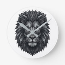Geometrisk Lejonkung - Metallisk Mandala Linjekons