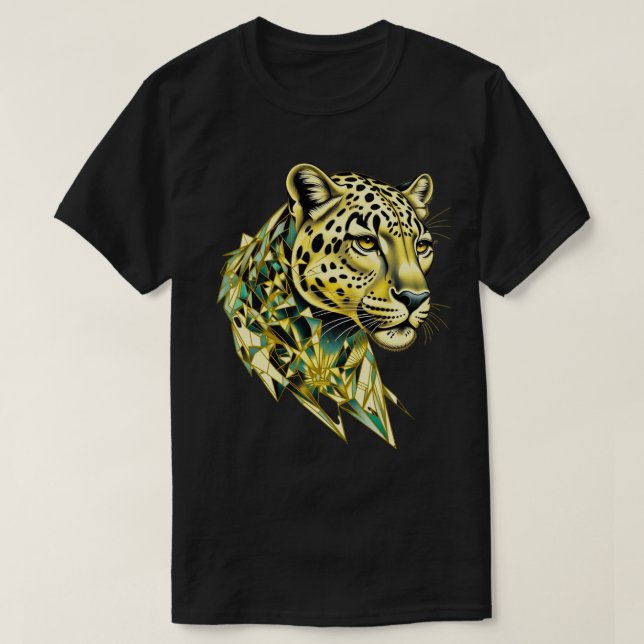 Geometrisk Leopard Lyx Abstrakt Djurkonst T Shirt (Design framsida)