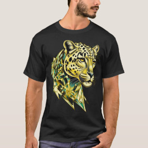 Geometrisk Leopard Lyx Abstrakt Djurkonst T Shirt