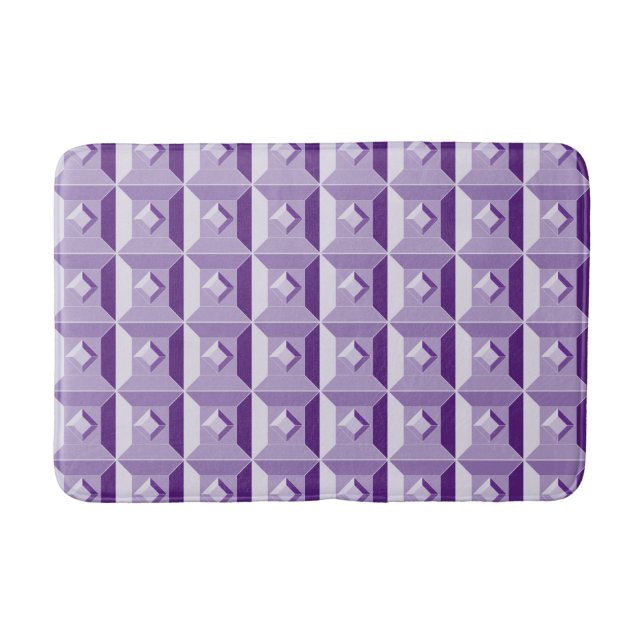 Geometrisk Lila Diamond Bath Mat Badrumsmatta (Framsidan)