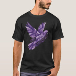 Geometrisk lila fredsduva En värld en fred T Shirt