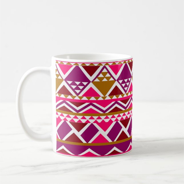 geometrisk linje med flera mönster kaffemugg (Vänster)