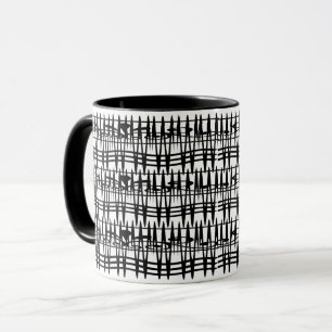 Geometrisk linjekonst med minimal abstrakt mugg
