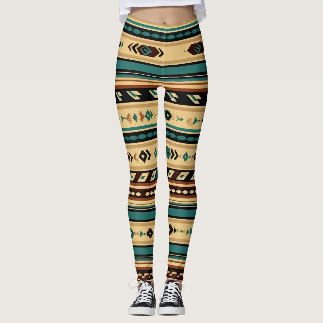 Geometrisk Linjer Leggings (Framsida)