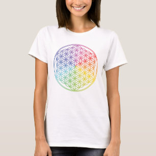 Geometrisk "Livslängd" - regnbåge färg - T Shirt