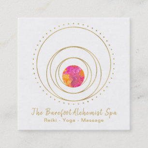 Geometrisk Lunar Boho för *~* guld- sakral Fyrkantigt Visitkort